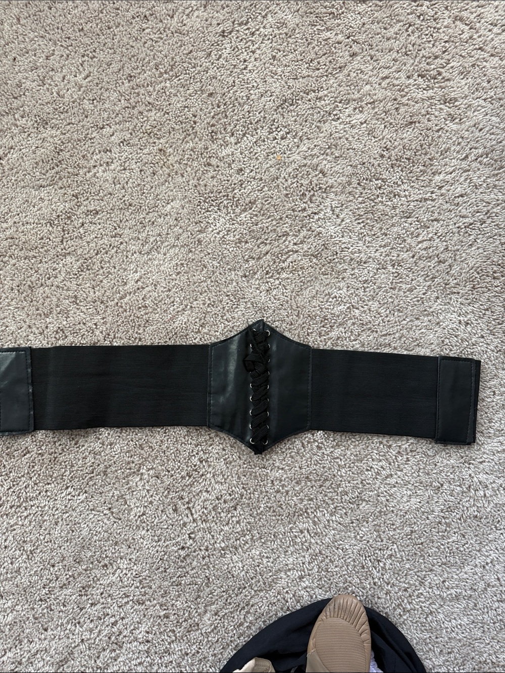 Black Lace-Up Wide Elastic Waist Belt for Kids Accessories